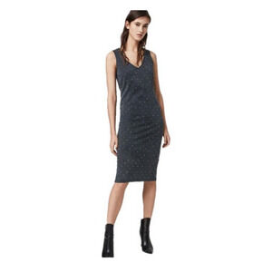 Allsaints Leigh Studded Sheath Dress Gray Size 6